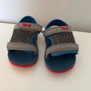 Teva Sandals Baby Toddler Blue Grey Size 6 Summer Outdoor